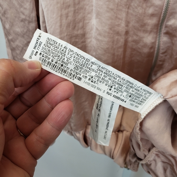 Zara Rose gold lightweight satin bomber jacket size small - Picture 7 of 12